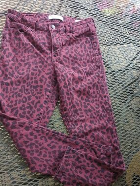 Women’s Burgundy Leopard Print Jeans Social Standard by Sanctuary Size 4